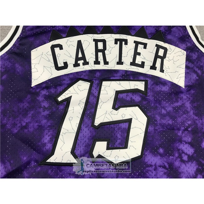 Camiseta Toronto Raptors Vince Carter NO 15 Galaxy Violeta